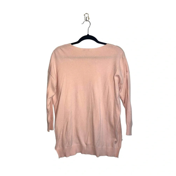 Cato Light Pink Front Seam V-neck 3/4 Sleeve Sweater Small Women’s - Picture 5 of 10